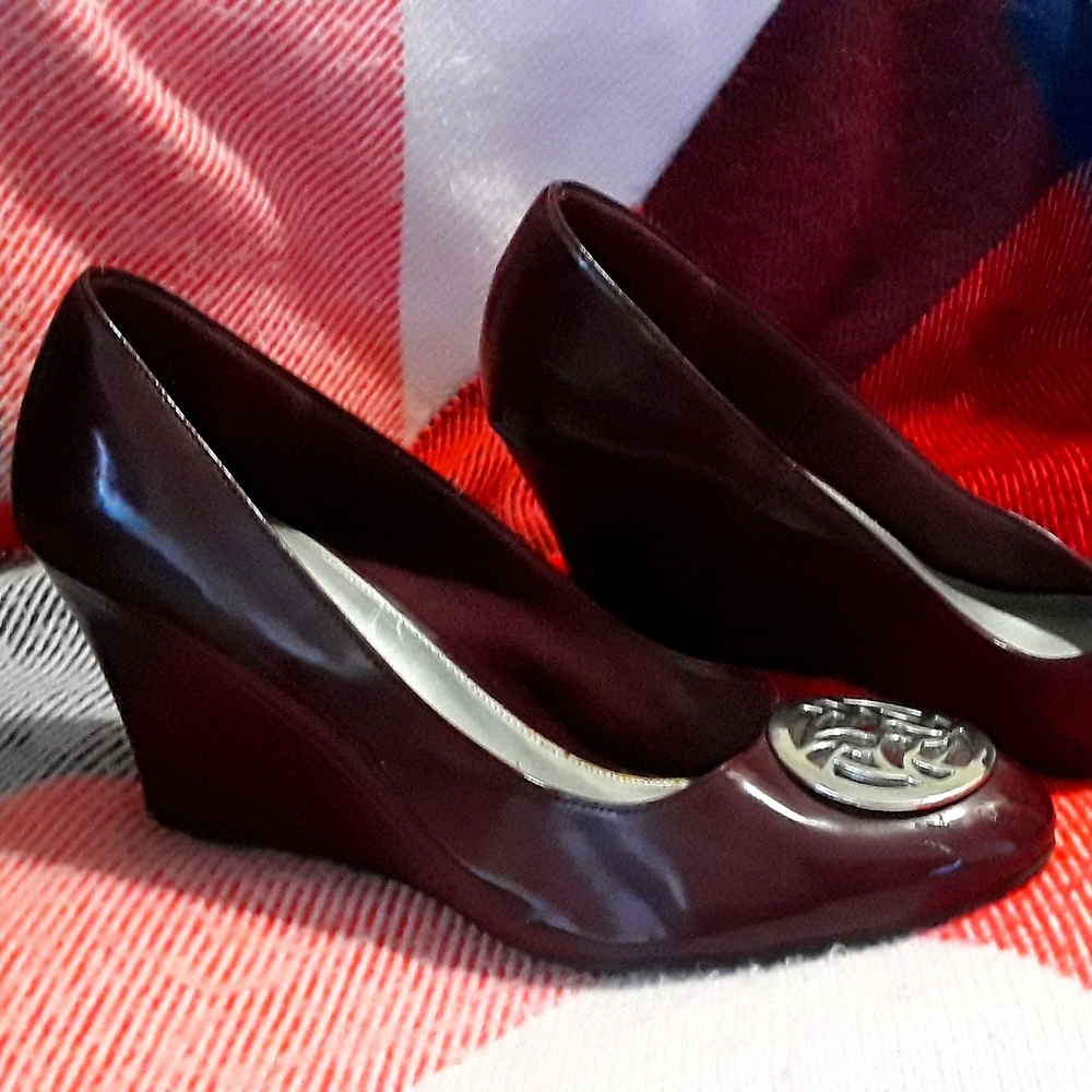 Burgundy FIONI Platform Work Heels